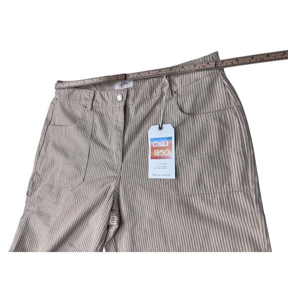 Cali 1850 Womens Striped Wide-Leg Pants Size 13 Polyester & Cotton - Picture 7 of 11